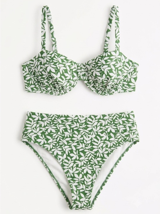 Abercrombie & Fitch Other - Abercrombie & Fitch Curve Love Green Floral Underwire Bikini Set - Size XL